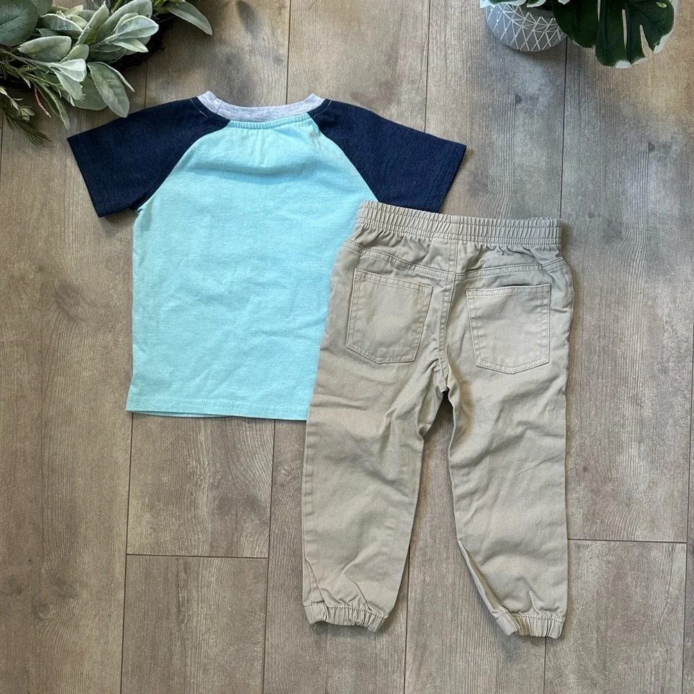 Kids Headquarters Toddler Boy Outfit Construction Work Zone Top & Cargo Joggers